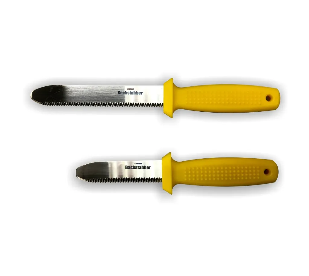 [MS-004SP] BACKSTABBER DIVER'S KNIFE (10cm, Plastic Sheath & Carabiner)