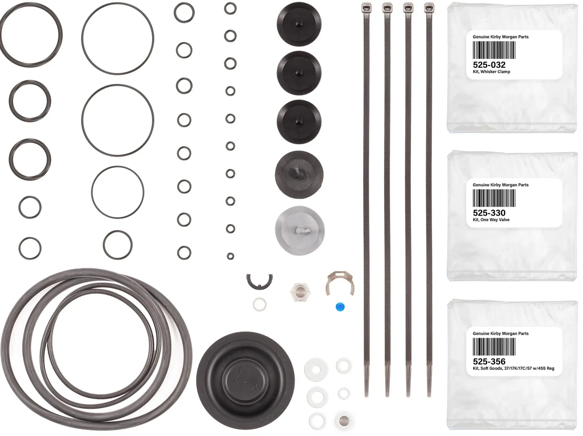 [525-356] KIRBY MORGAN SOFT GOODS OVERHAUL KIT - SL17C/K, KM37 & 57 w/455 REGULATOR