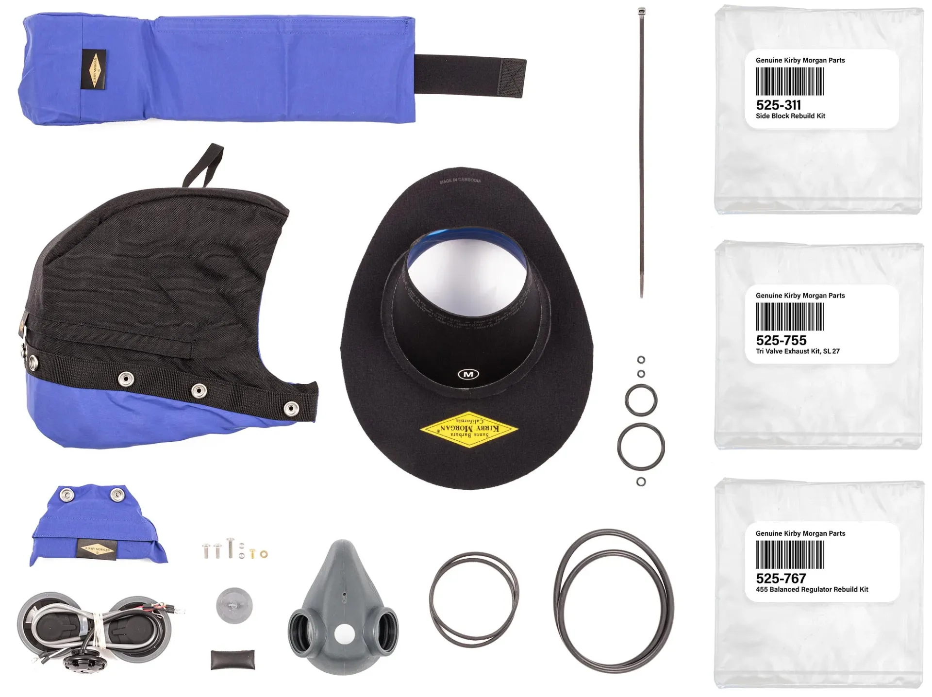 [525-321] KIRBY MORGAN HELMET SPARES KIT - SUPERLITE 27 w/455 REGULATOR